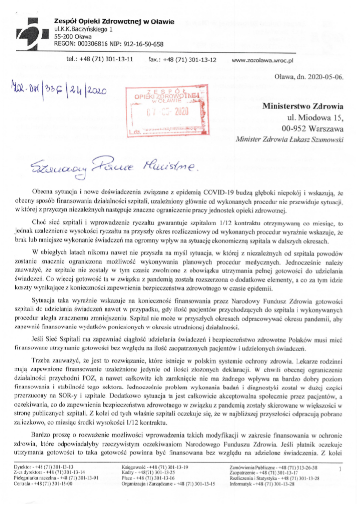 2020 05 06 Gowowość w szpitalach